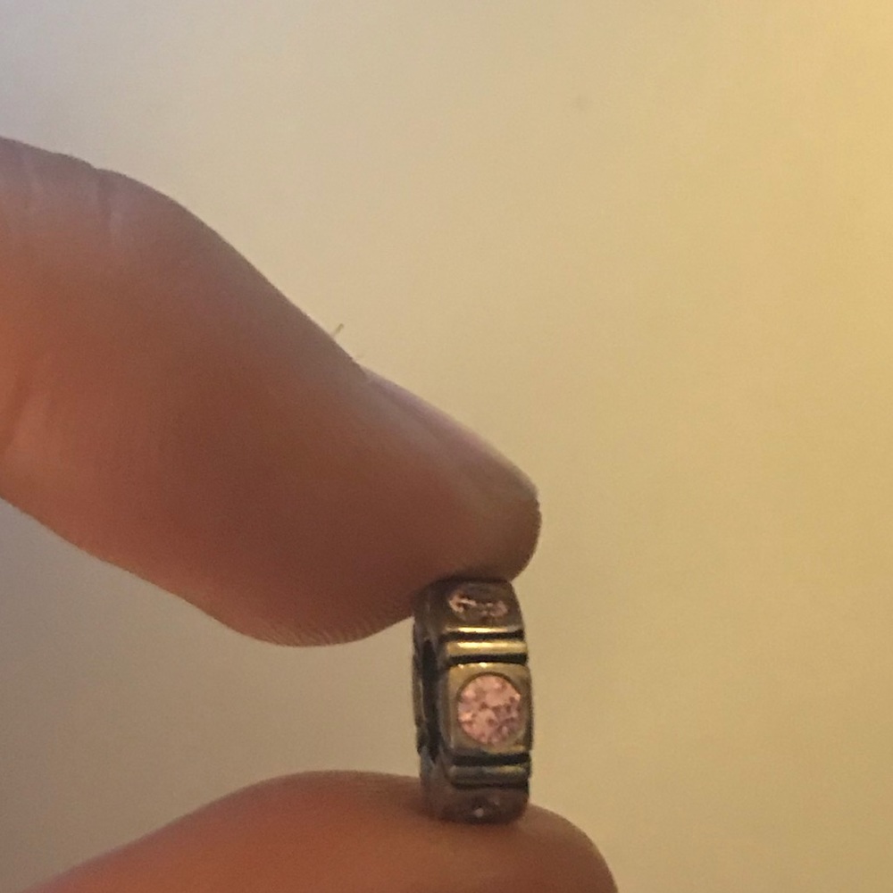 Pink gem Pandora spacer